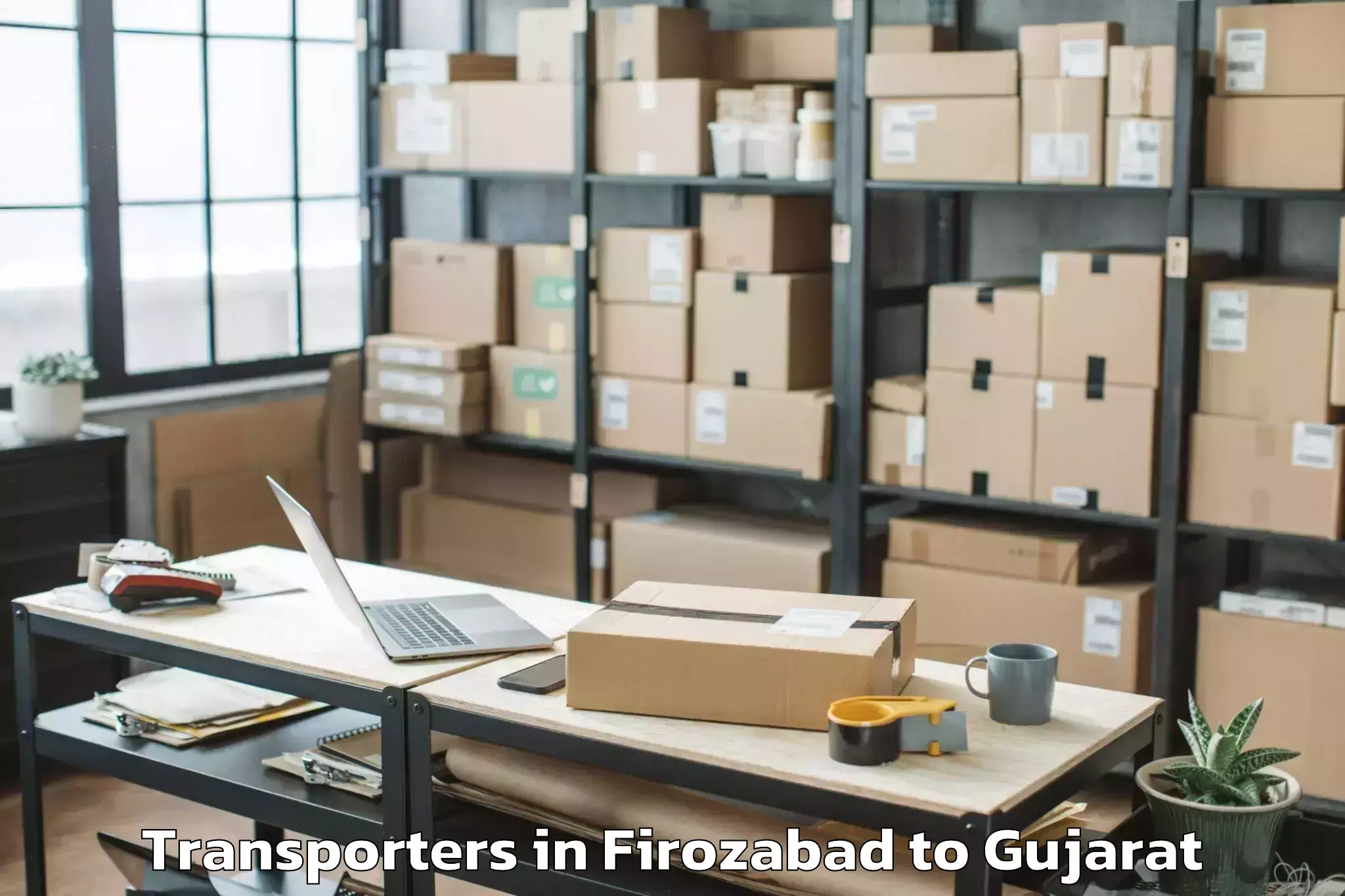 Top Firozabad to Songadh Transporters Available